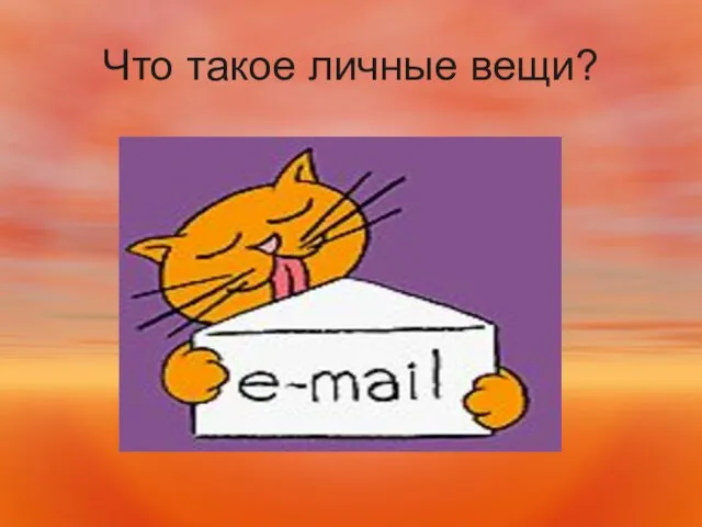 Что такое личные вещи?