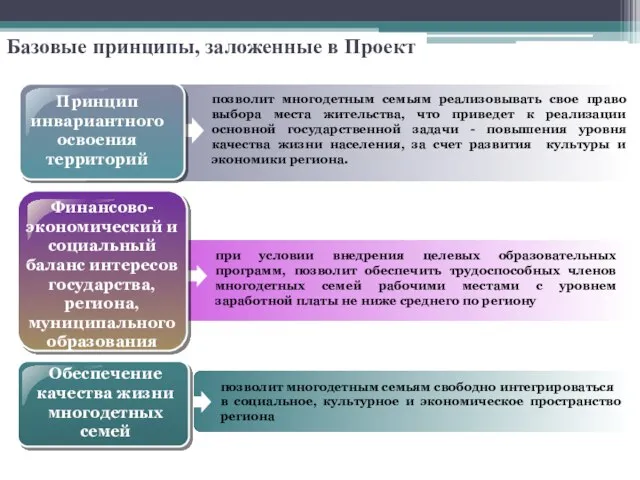 Базовые принципы, заложенные в Проект позволит многодетным семьям свободно интегрироваться в