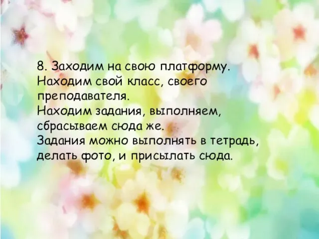 8. Заходим на свою платформу. Находим свой класс, своего преподавателя. Находим