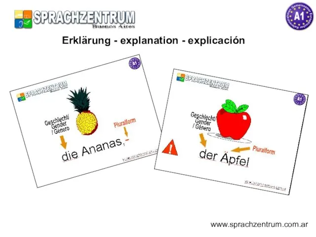 Erklärung - explanation - explicación www.sprachzentrum.com.ar
