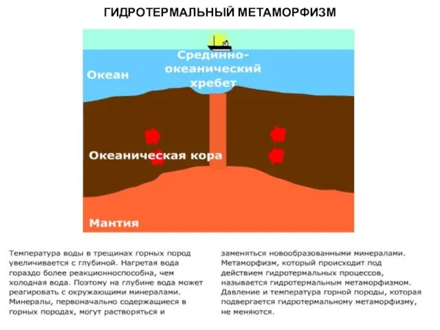 МЕТАОРФИЧЕСКИЕ ПОРОДЫ ГИДРОТЕРМАЛЬНЫЙ МЕТАМОРФИЗМ