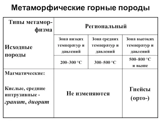 Метаморфические горные породы