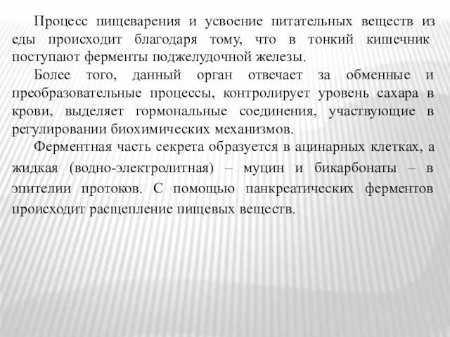 Процесс пищеварения и усвоение питательных веществ из еды происходит благодаря тому,