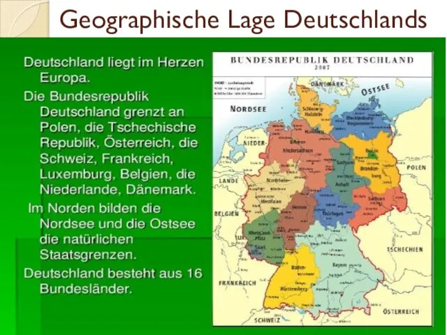 Geographische Lage Deutschlands