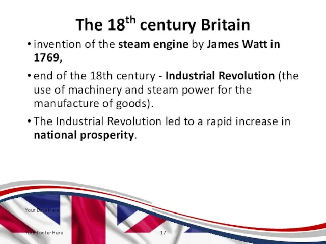 The 18th century Britain invention of the steam engine by James