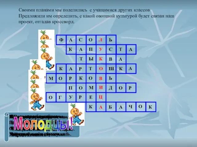 Своими планами мы поделились с учащимися других классов Предложили им определить,