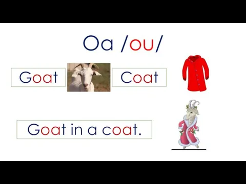 Oa /ou/ Goat Coat Goat in a coat.