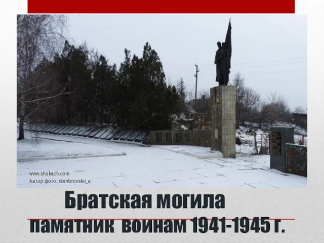 Братская могила памятник воинам 1941-1945 г.