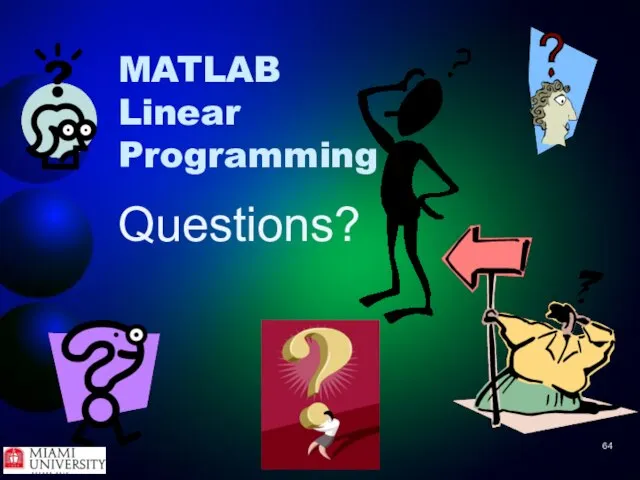 MATLAB Linear Programming Questions?