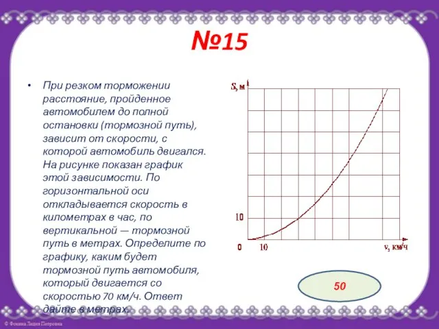 №15 При резком торможении расстояние, пройденное автомобилем до полной остановки (тормозной