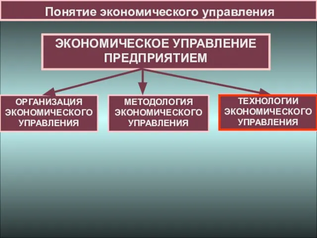 Понятие экономического управления