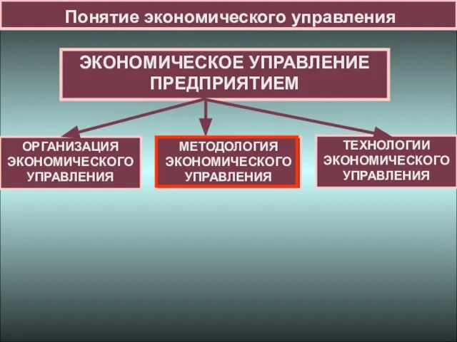 Понятие экономического управления