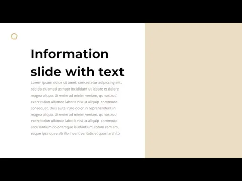 Information slide with text Lorem ipsum dolor sit amet, consectetur adipiscing