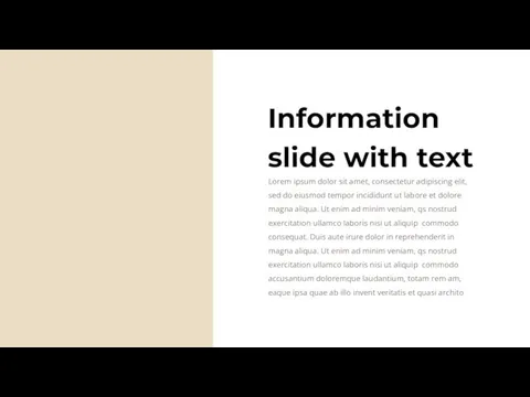 Information slide with text Lorem ipsum dolor sit amet, consectetur adipiscing