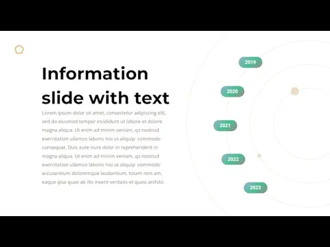 Information slide with text Lorem ipsum dolor sit amet, consectetur adipiscing