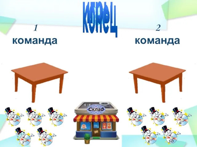 1 команда 2 команда конец игры