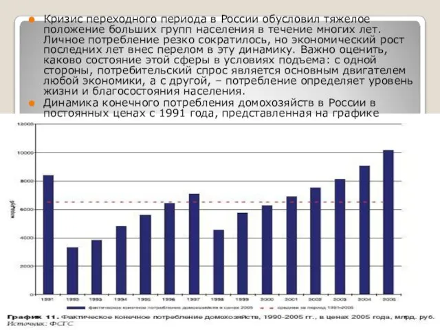 Кризис переходного периода в России обусловил тяжелое положение больших групп населения