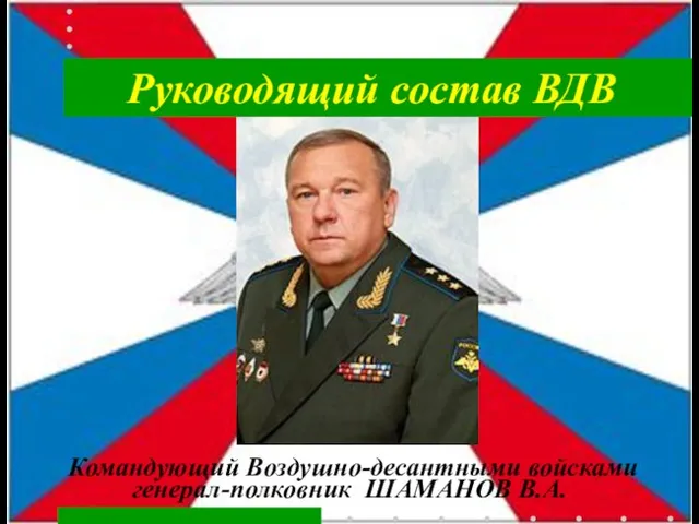 Командующий Воздушно-десантными войсками генерал-полковник ШАМАНОВ В.А. Руководящий состав ВДВ