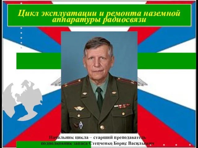 Цикл эксплуатации и ремонта наземной аппаратуры радиосвязи Начальник цикла – старший