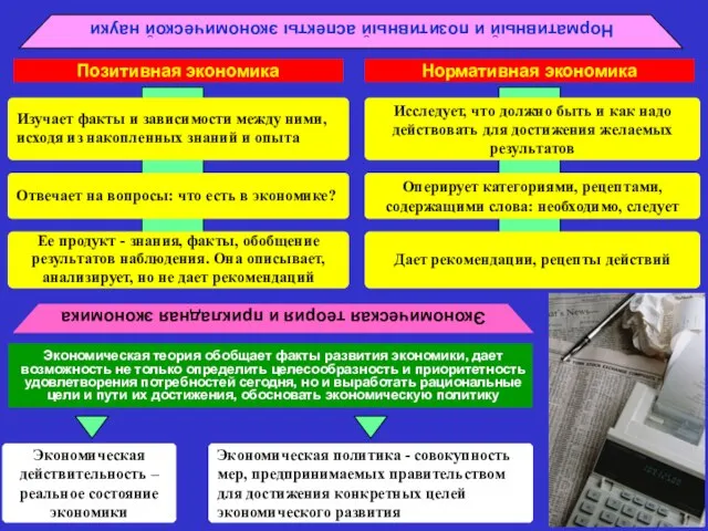 Экономическая теория обобщает факты развития экономики, дает возможность не только определить