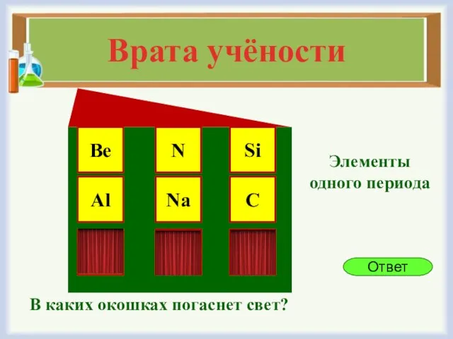 Ответ Be N Si Al P Mg Cl C Na В