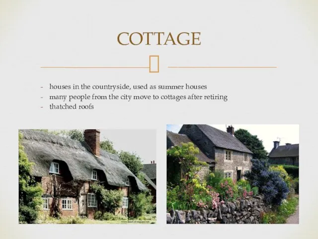 COTTAGE houses in the countryside, used as summer houses many people