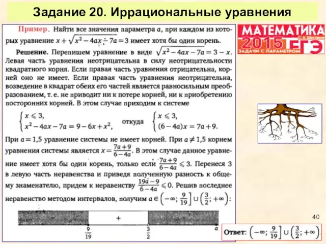 Задание 20. Иррациональные уравнения