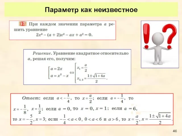 Параметр как неизвестное