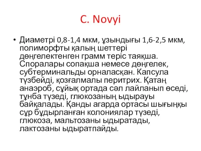 C. Novyi Диаметрі 0,8-1,4 мкм, ұзындығы 1,6-2,5 мкм, полиморфты қалың шеттері