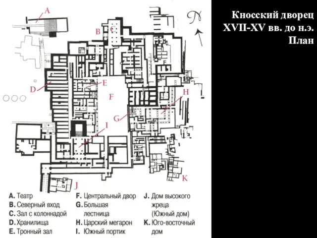 Кносский дворец XVII-XV вв. до н.э. План