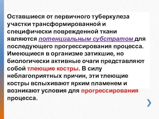 Оставшиеся от первичного туберкулеза участки трансформированной и специфически поврежденной ткани являются