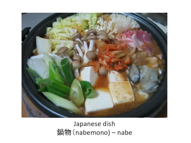 Japanese dish 鍋物（nabemono) – nabe