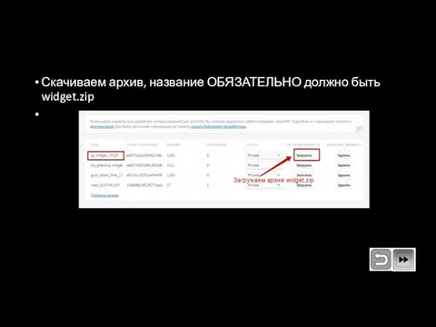 Скачиваем архив, название ОБЯЗАТЕЛЬНО должно быть widget.zip