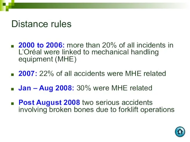 Distance rules 2000 to 2006: more than 20% of all incidents