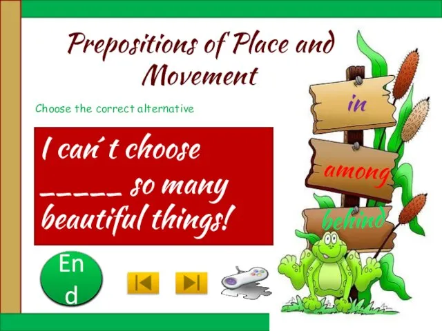 Prepositions of Place and Movement I can´t choose _____ so many