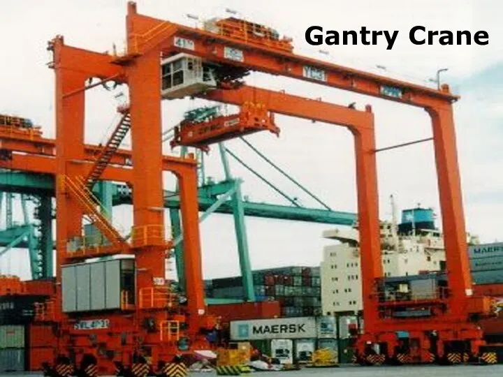 Containers are loaded by straddle carriers (or gantry cranes) and stacked