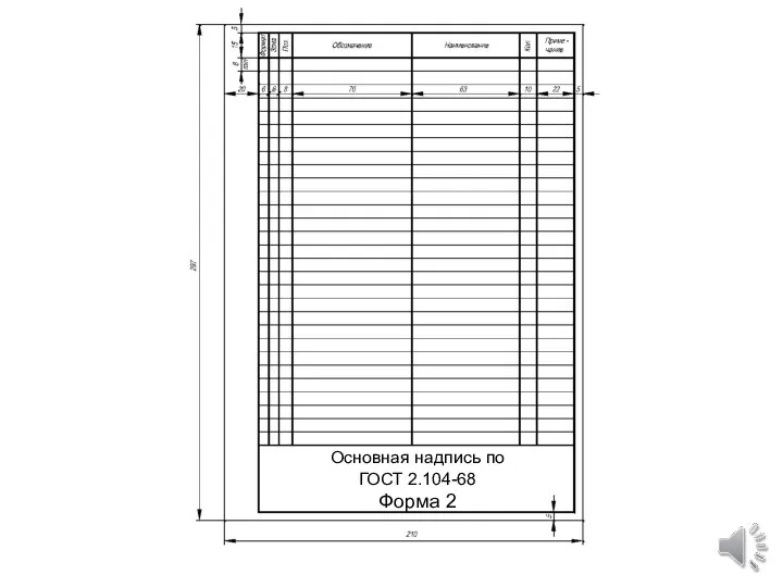 Основная надпись по ГОСТ 2.104-68 Форма 2
