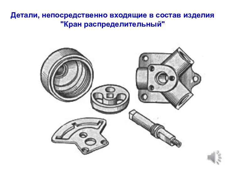 Детали, непосредственно входящие в состав изделия "Кран распределительный"