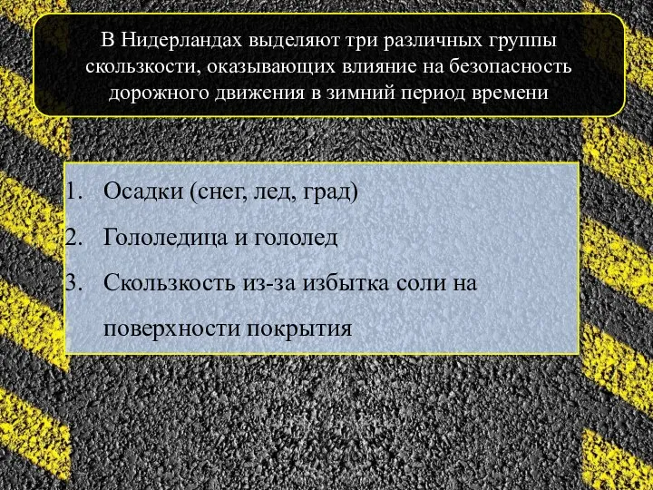 Осадки (снег, лед, град) Гололедица и гололед Скользкость из-за избытка соли