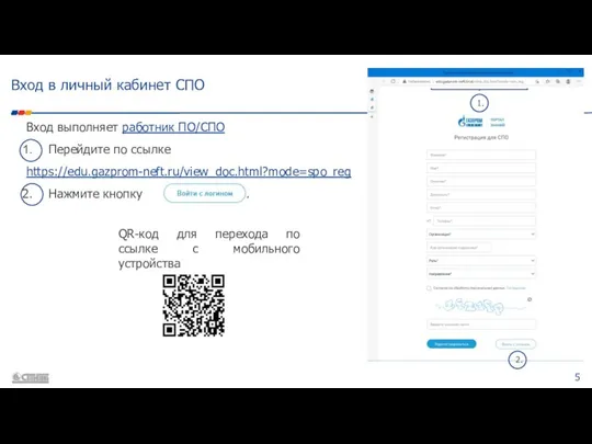Вход в личный кабинет СПО Вход выполняет работник ПО/СПО Перейдите по