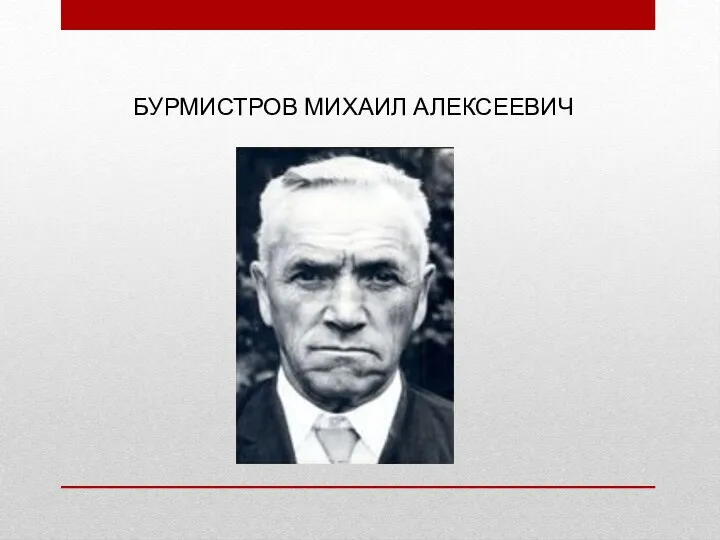 БУРМИСТРОВ МИХАИЛ АЛЕКСЕЕВИЧ