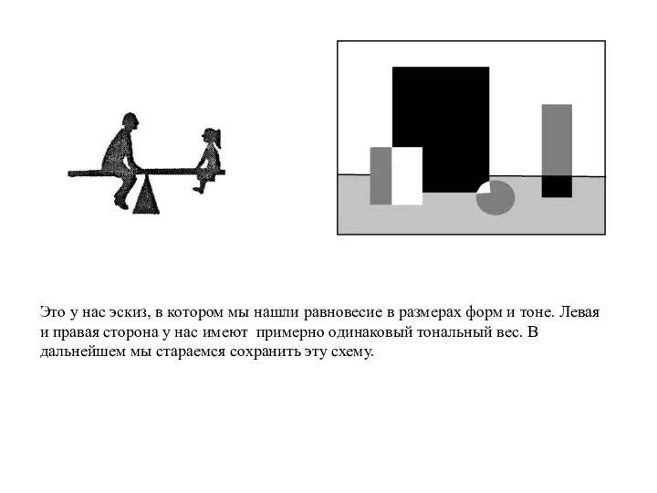 Это у нас эскиз, в котором мы нашли равновесие в размерах