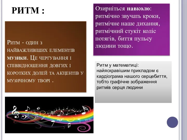 Ритм - один з найважливіших елементів музики. Це чергування і співвідношення