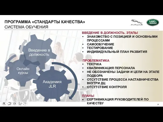 СИСТЕМА ОБУЧЕНИЯ ПРОГРАММА «СТАНДАРТЫ КАЧЕСТВА»