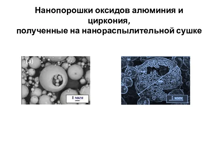 Нанопорошки оксидов алюминия и циркония, полученные на нанораспылительной сушке