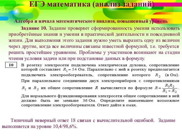 ЕГЭ математика (анализ заданий) Алгебра и начала математического анализа, повышенный уровень