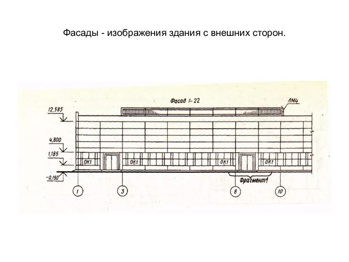 Фасады - изображения здания с внешних сторон.