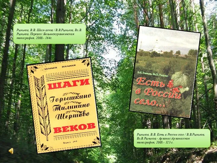 Рыньков, В.В. Шаги веков / В.В.Рыньков, Вл.В.Рыньков. Перевоз: Большемурашкинская типография, 2000.-