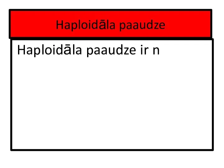 Haploidāla paaudze Haploidāla paaudze ir n