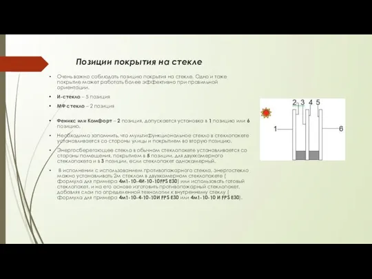 Позиции покрытия на стекле Очень важно соблюдать позицию покрытия на стекле.